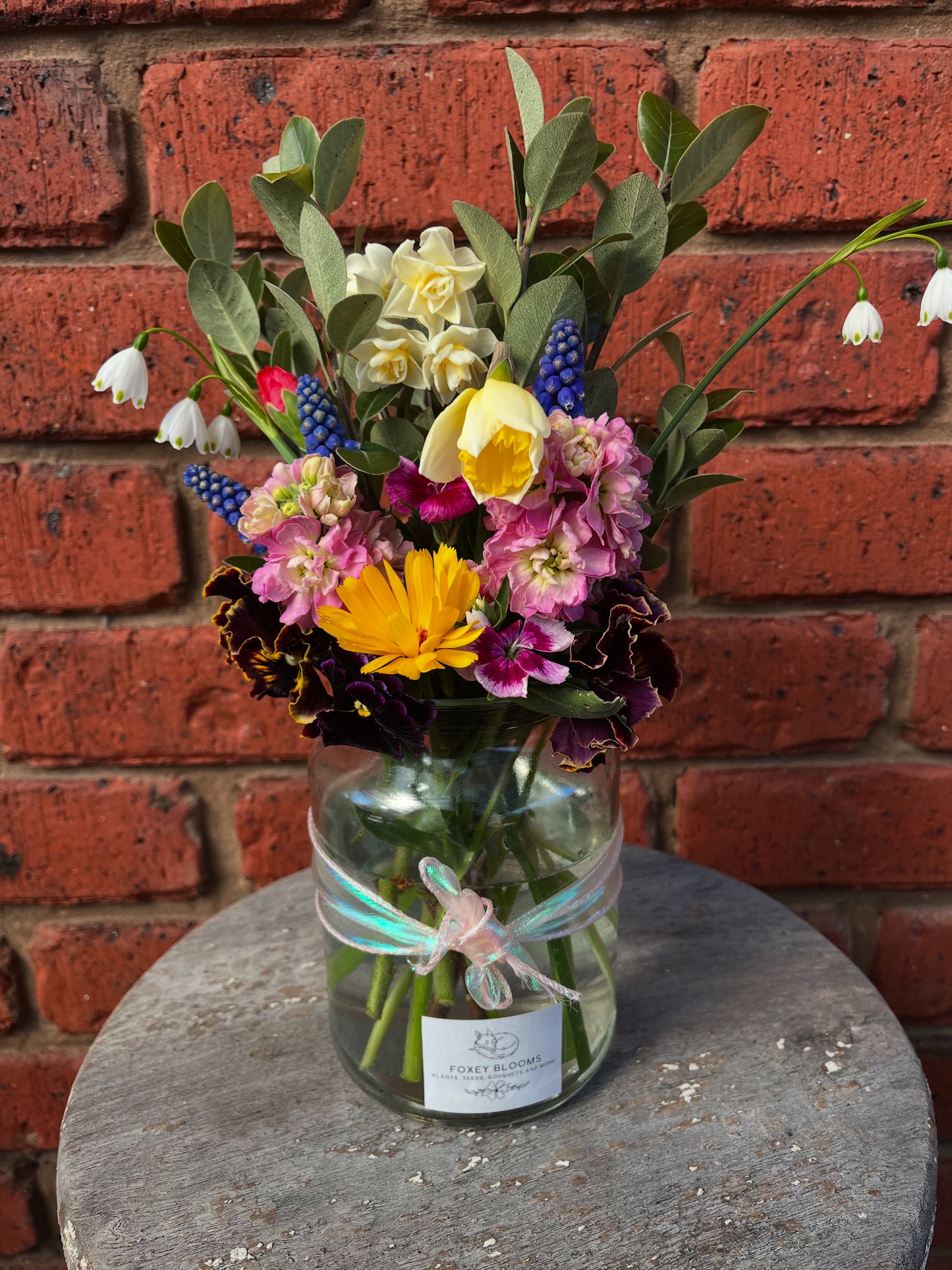 Small Seasonal Posie Jar