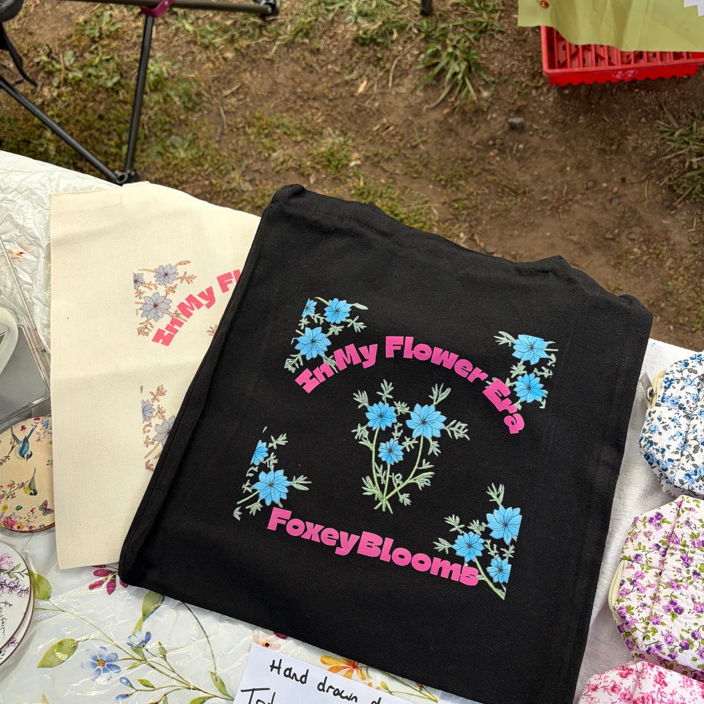 Nigella In My Flower Era Tote Bag ( Hand Drawn Design)