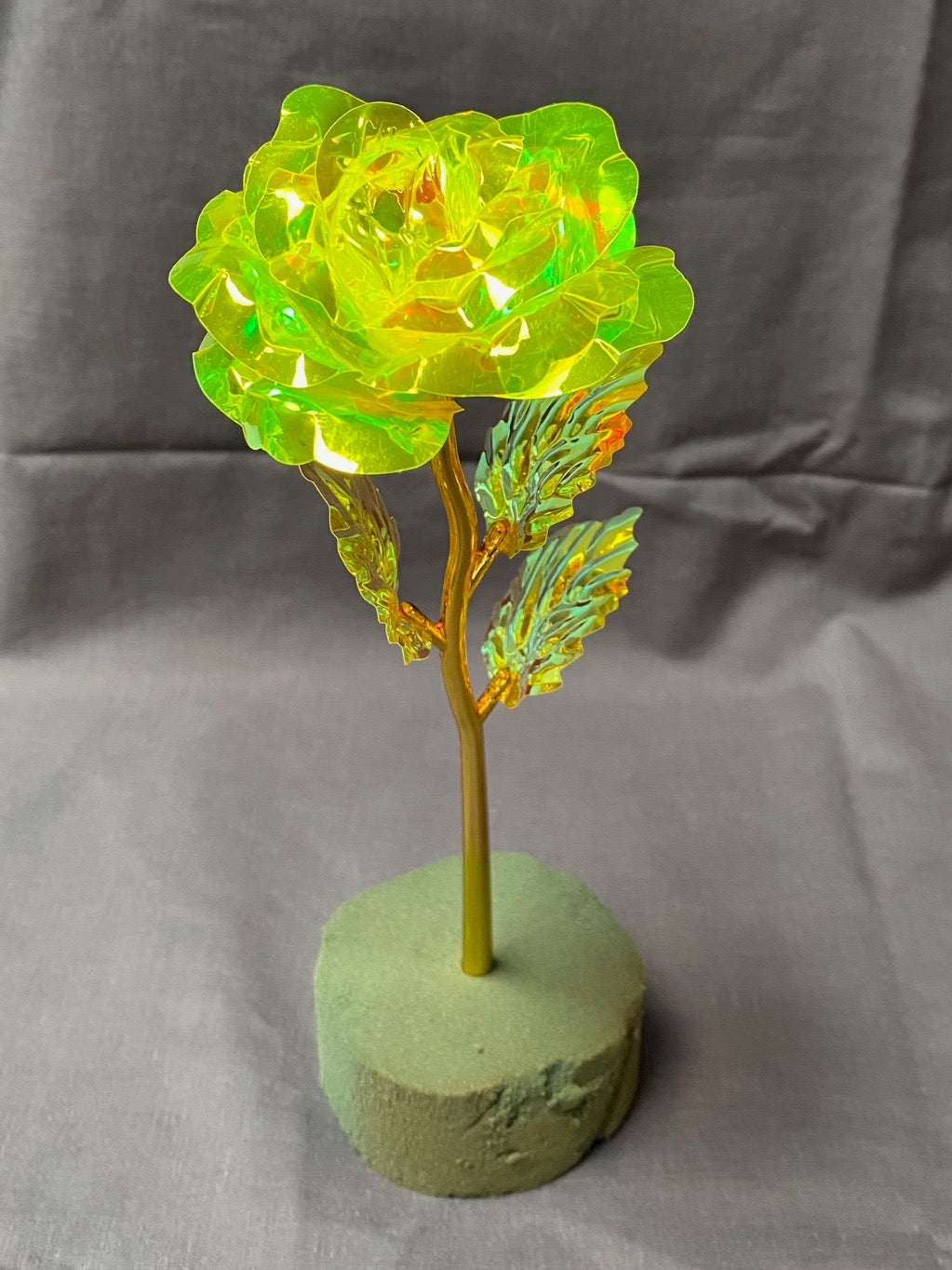 Yellow Iridescent Forever Rose *Single Rose*