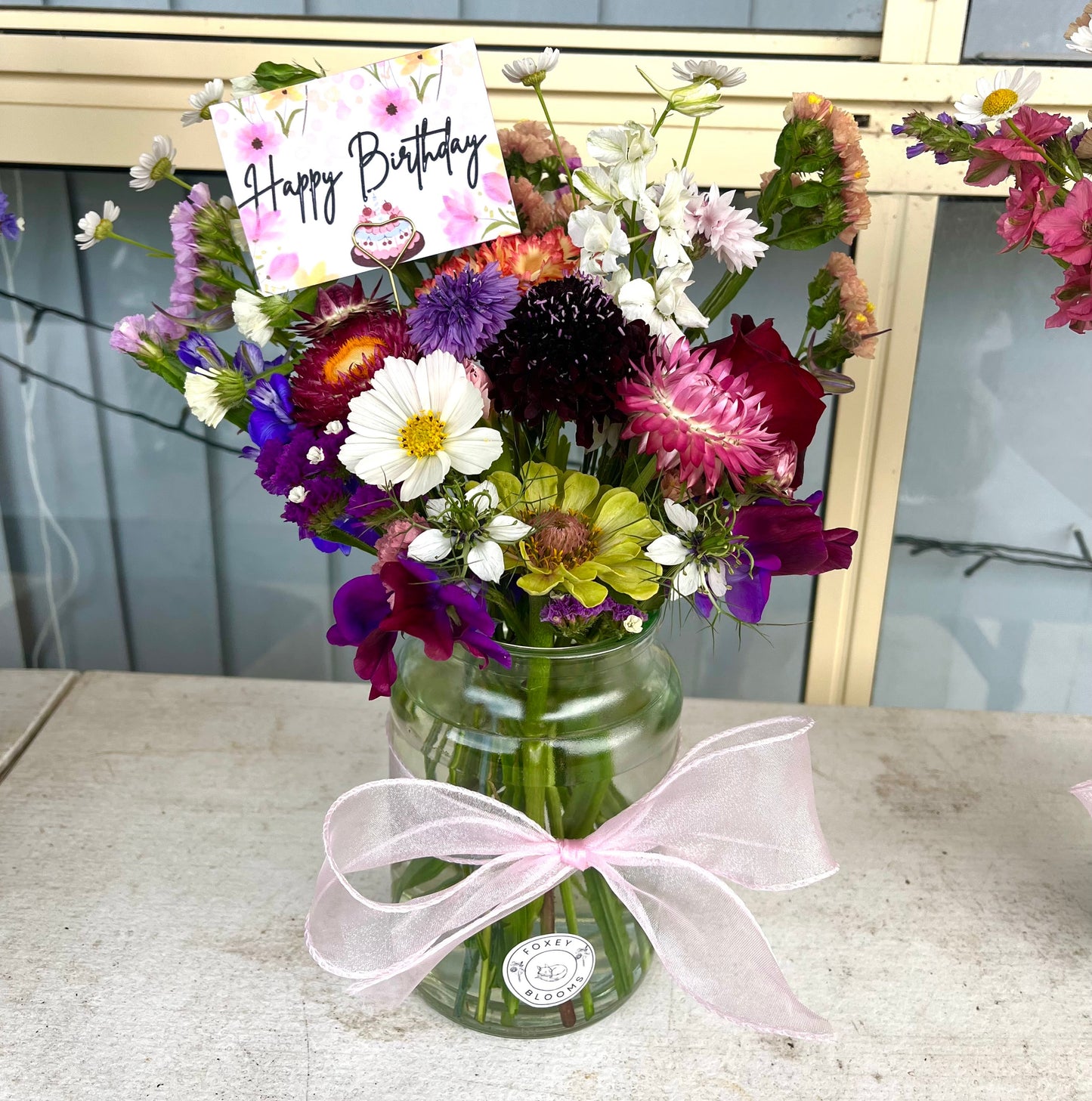 Small Seasonal Posie Jar