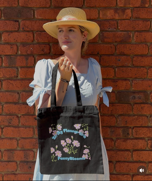 Cosmos In my Flower Era Tote ( Hand Drawn Design)