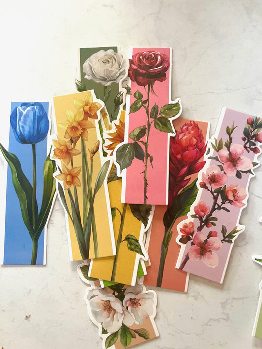 Colourful Flower Bookmarks