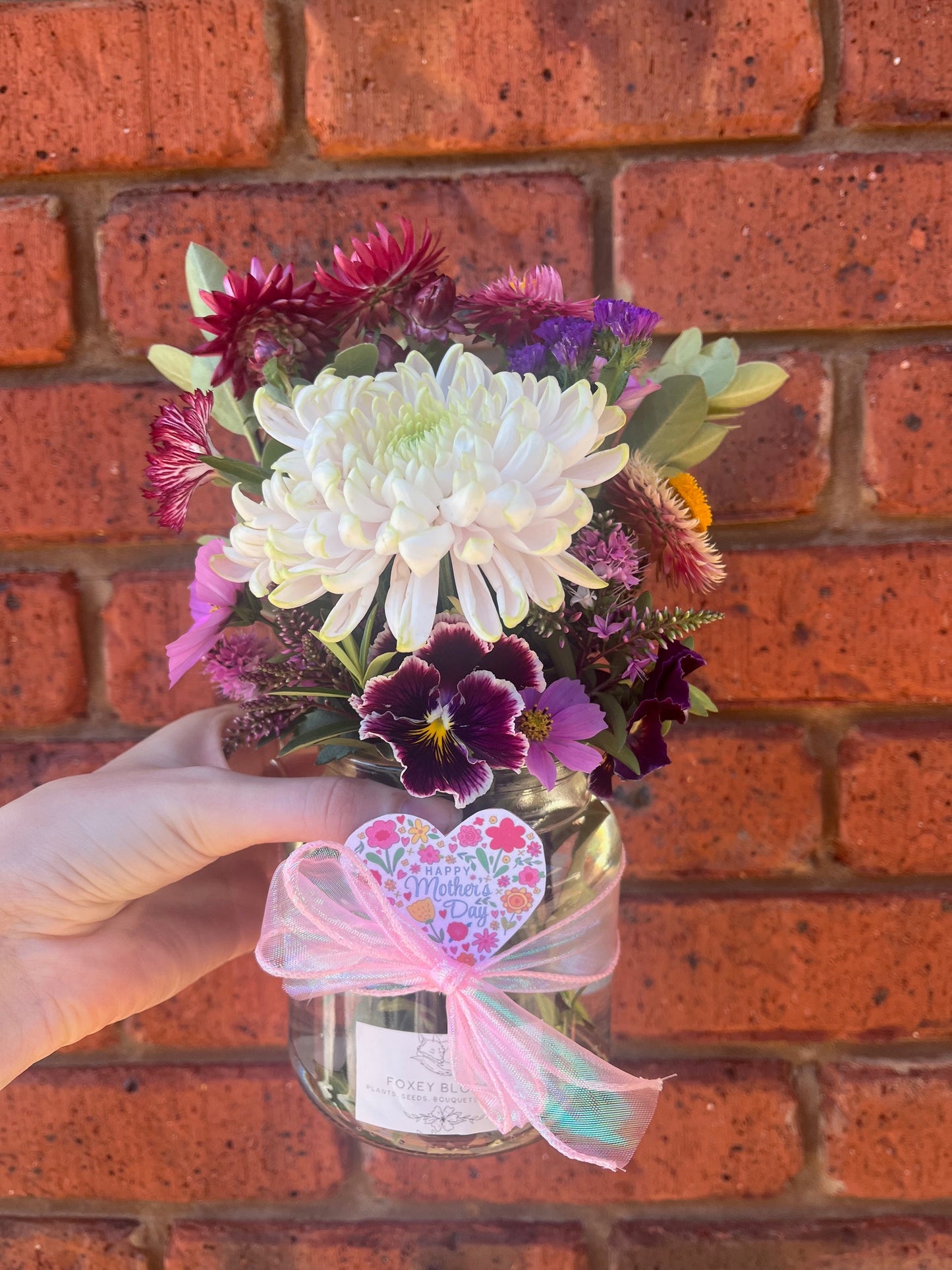 Small Seasonal Posie Jar