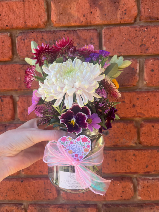 Small Seasonal Posie Jar