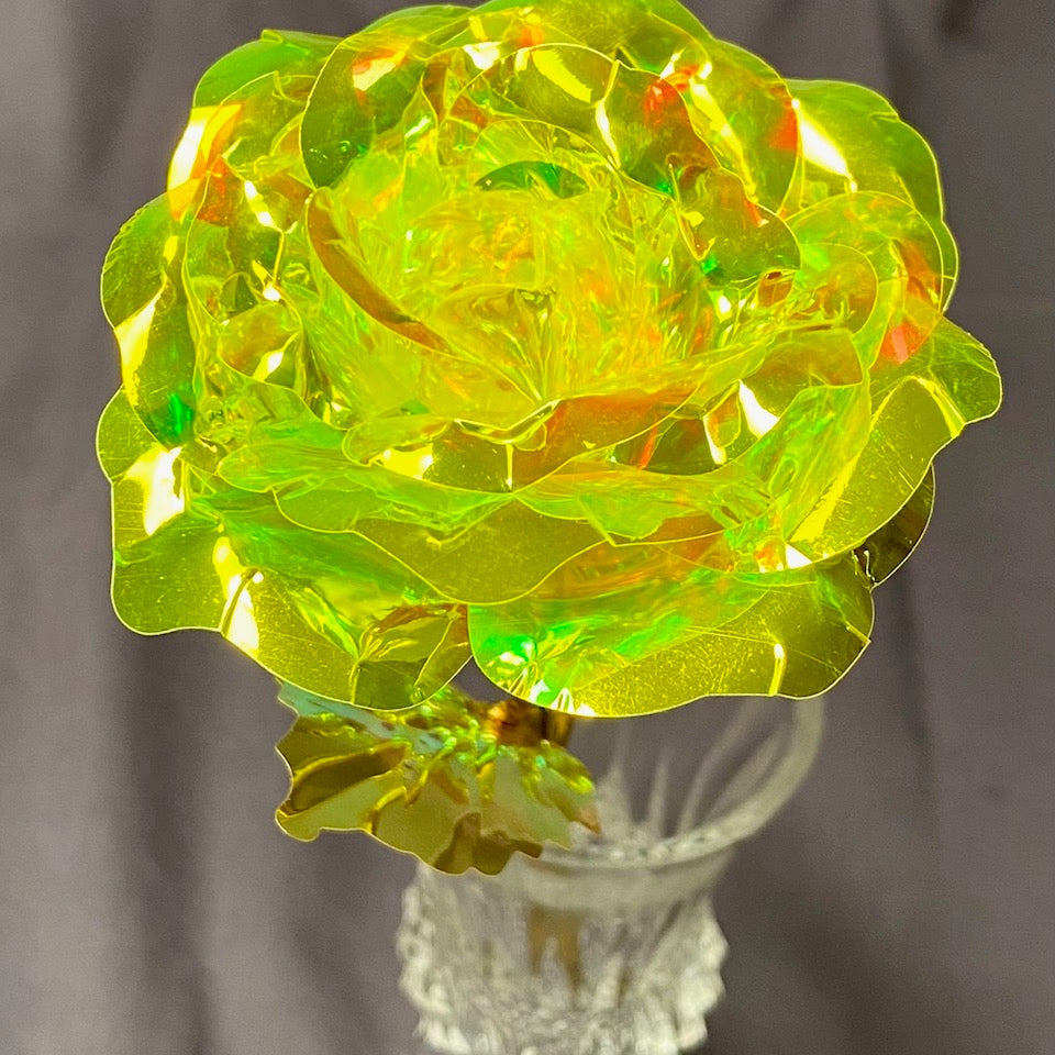 Yellow Iridescent Forever Rose *Single Rose*